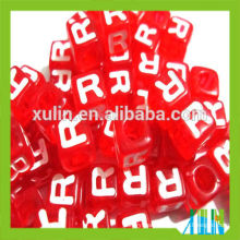 stock small wholesale red single letter cube beads